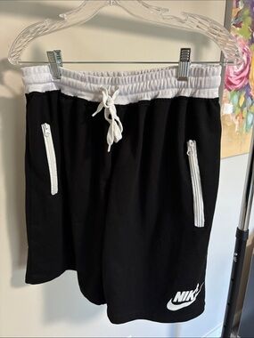 Nike Black and White Drawstring Athletic Shorts